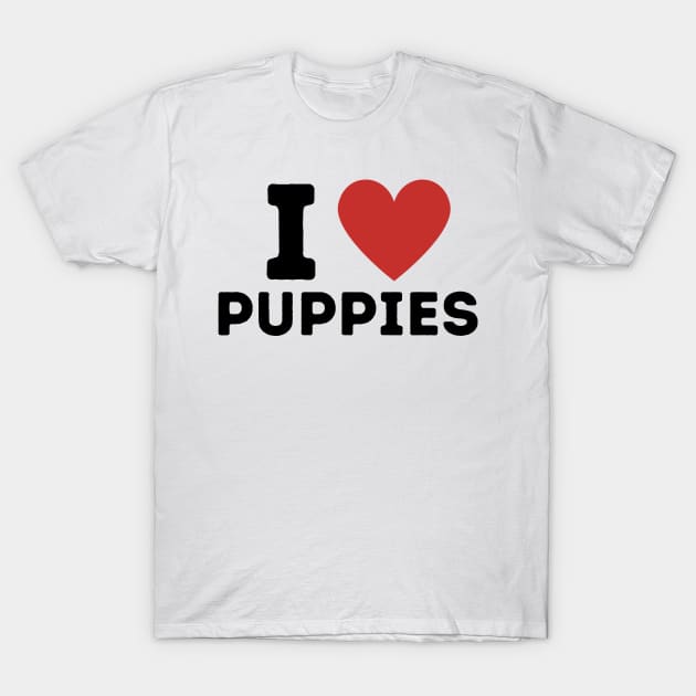 I Love Puppies Simple Heart Design T-Shirt by Word Minimalism